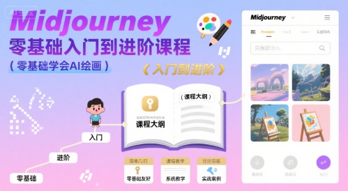 midjourney零基础入门到进阶课程，零基础学会AI绘画-云深网创社