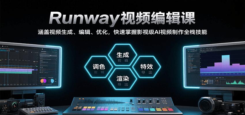 Runway视频编辑课，涵盖视频生成、编辑、优化，快速掌握影视级AI视频制作全栈技能-云深网创社