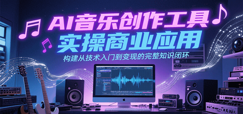 AI音乐创作工具实操商业应用，构建从技术入门到变现的完整知识闭环-云深网创社