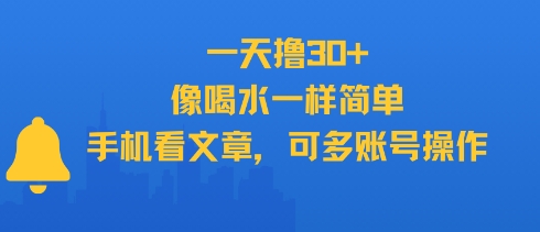 一天撸30+，像喝水一样简单，手机看文章，可多账号操作-云深网创社