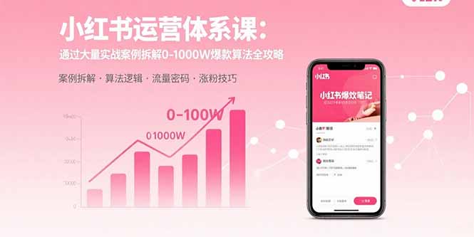 （15792期）小红书运营体系课：通过大量实战案例拆解0-1000W爆款算法全攻略-云深网创社