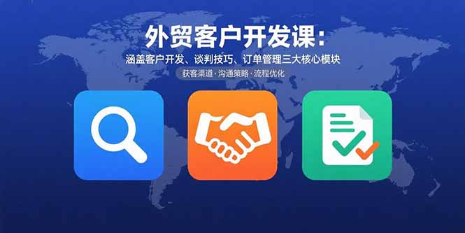 （15793期）外贸客户开发课：涵盖客户开发、谈判技巧、订单管理三大核心模块-云深网创社