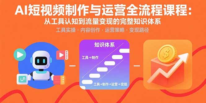 （15863期）AI短视频制作与运营全流程课程：从工具认知到流量变现的完整知识体系-云深网创社