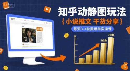 小说推文干货分享之知乎动静图玩法，每天3-4位数爆单实操课-云深网创社