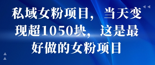 私域女粉项目，当天变现超1k，这是最好做的女粉项目，可放大操作-云深网创社