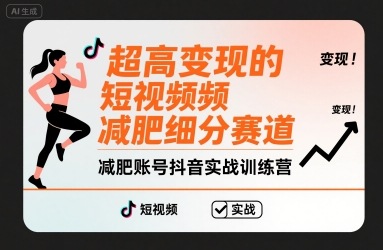 超高变现的短视频减肥细分赛道，减肥账号抖音实战训练营-云深网创社