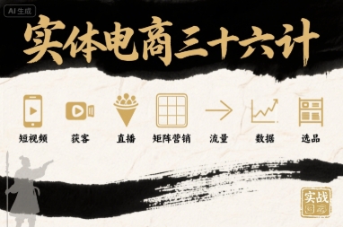实体电商三十六计，短视频-获客-直播-矩阵营销-流量-数据-选品-云深网创社