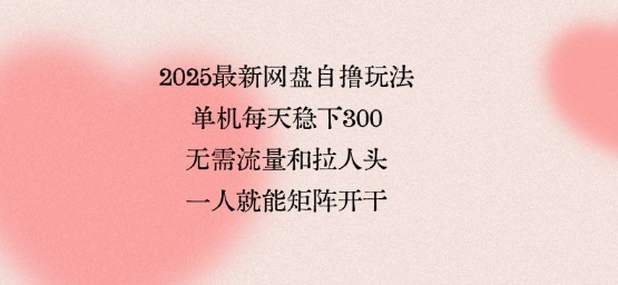 2025最新网盘自撸玩法，单机每天稳下3张，无需流量和拉人头，一个人就可轻松矩阵，全网独一份【揭秘】-云深网创社