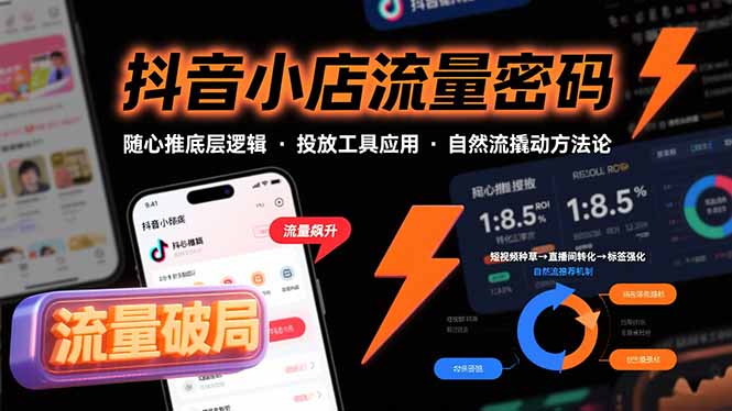 （15680期）抖音小店流量密码，随心推底层逻辑，投放工具应用，自然流撬动核心方法论-云深网创社
