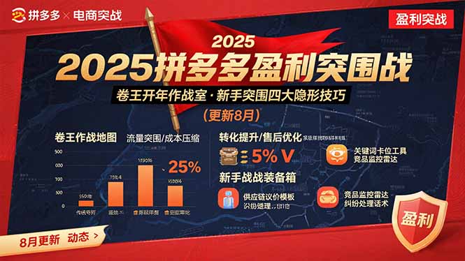（15687期）2025拼多多盈利突围战：卷王开年作战室，新手突围四大隐形技巧(更新8月)-云深网创社