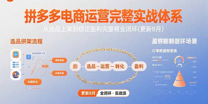 （15579期）拼多多电商运营完整实战体系，从选品上架到稳定盈利完整商业闭环(更新8月)-云深网创社