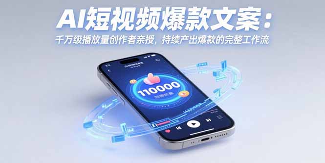 （15569期）AI短视频爆款文案：千万级播放量创作者亲授，持续产出爆款的完整工作流-云深网创社