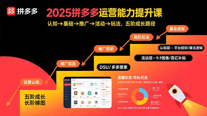 （15826期）2025拼多多运营能力提升课：认知→基础→推广→活动→玩法，五阶成长路径-云深网创社