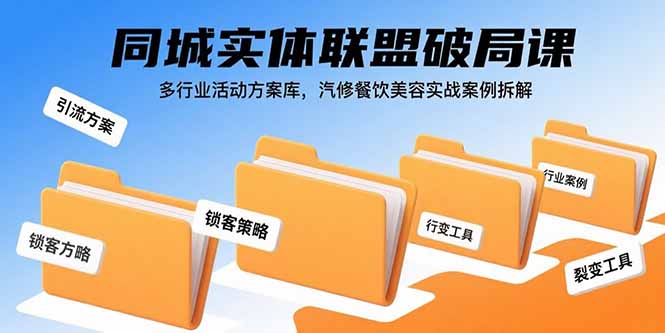 （15833期）同城实体联盟破局课，多行业活动方案库，汽修餐饮美容实战案例拆解-云深网创社