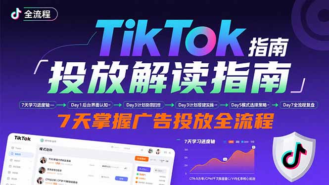 （15753期）TikTok投放解读指南：后台操作/计划建立/模式选择，7天掌握广告投放全流程-云深网创社