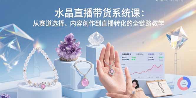 （15721期）水晶直播带货系统课：从赛道选择、内容创作到直播转化的全链路教学-云深网创社