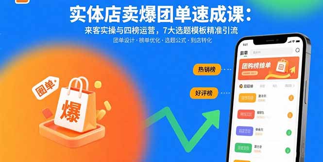 （15834期）实体店卖爆团单速成课：来客实操与四榜运营，7大选题模板精准引流-云深网创社
