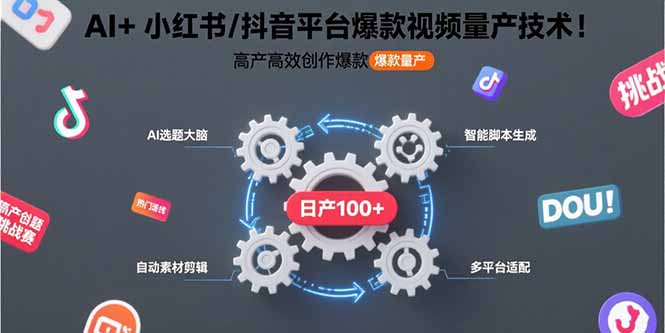 （15624期）AI+小红书/抖音平台爆款视频量产技术：高产高效创作爆款视频！-云深网创社