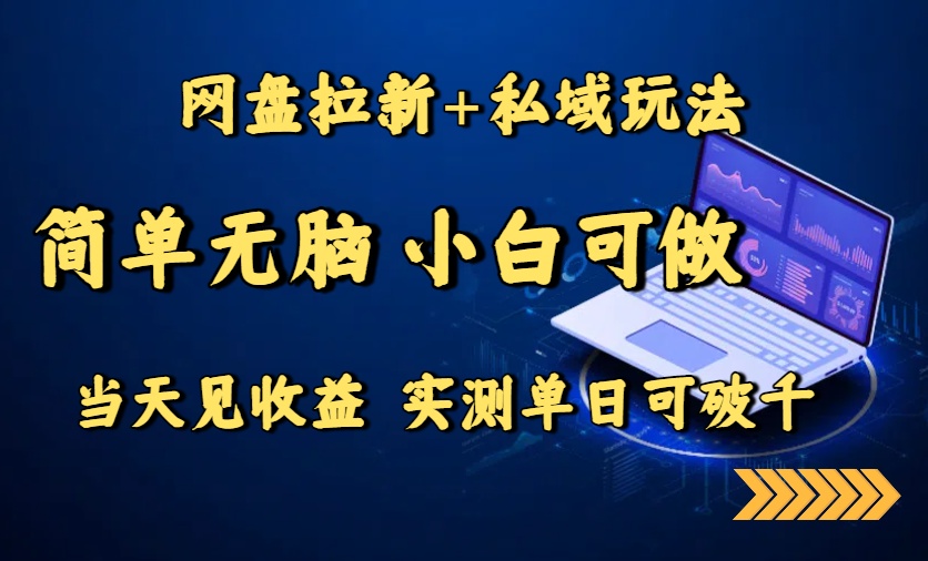 （15744期）网盘拉新+私域玩法，简单无脑，小白可做，当天见收益，实测单日可破千-云深网创社