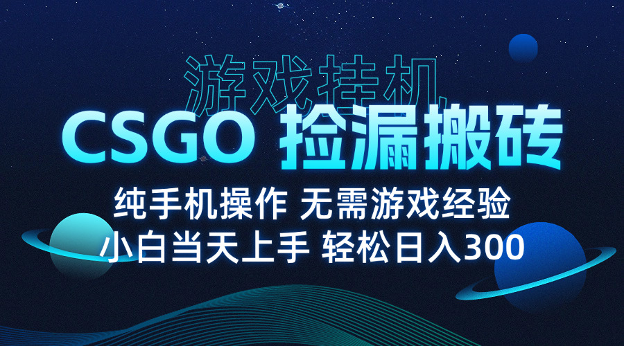 （15820期）8月最新游戏搬砖，CSGO纯挂机，不需要玩游戏，实现真挂机，月入1W+-云深网创社