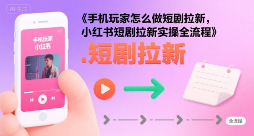 手机玩家怎么做短剧拉新，小红书短剧拉新实操全流程-云深网创社