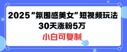 不露脸也能火！2025“氛围感美女”短视频玩法，30天涨粉5W小白可复制-云深网创社