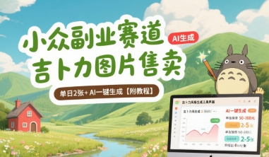 小众副业赛道 吉卜力图片售卖 单日2张+ AI一键生成【附教程】-云深网创社