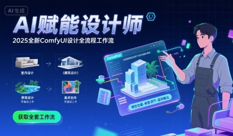 AI赋能设计师， 2025全新comfyui设计全流程工作流 ，室内-建筑-景观-美术，零基础直接上手-云深网创社