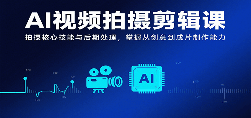 AI视频拍摄剪辑课，拍摄核心技能与后期处理，掌握从创意到成片制作能力-云深网创社