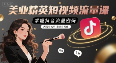 美业精英短视频流量课，掌握抖音流量密码，天天有询单，条条有转化-云深网创社