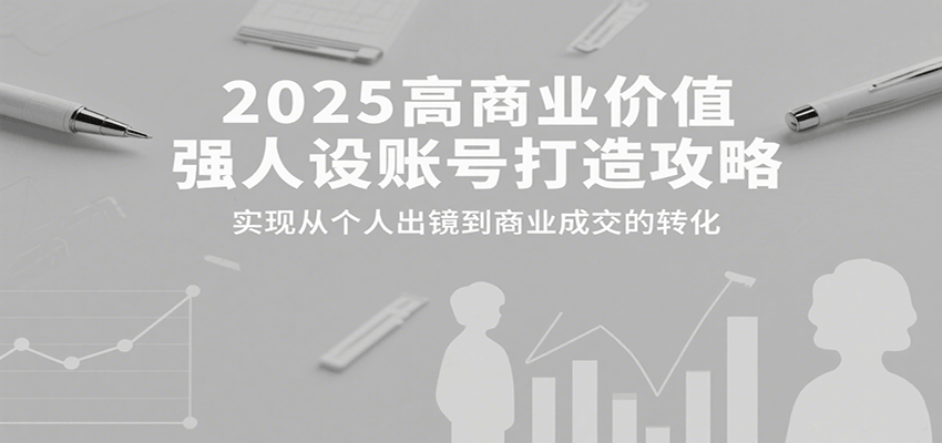 2025高商业价值强人设账号打造攻略，实现从个人出镜到商业成交的转化-云深网创社