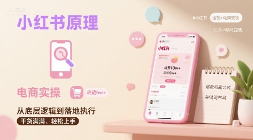小红书原理以及详细实操流程，小红书电商教程-云深网创社
