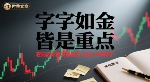 付费文章：字字如金 皆是重点， 看完后 你就清楚该怎么在大A布局了-云深网创社