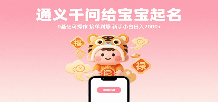 通义千问给宝宝起名 0基础可操作 接单到爆 新手小白日入2000+-云深网创社