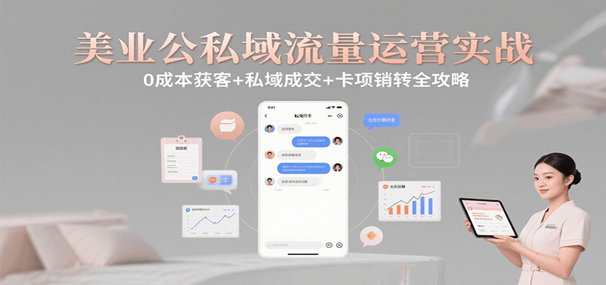 美业公私域流量运营实战：0成本获客+私域成交+卡项销转全攻略-云深网创社