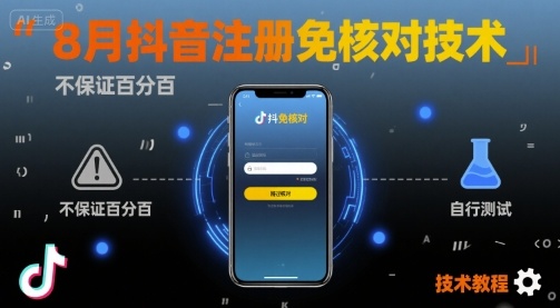 8月抖音注册免核对技术，不保证百分百，自测-云深网创社