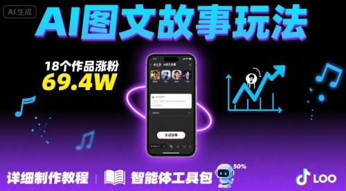 抖音爆火的ai图文故事玩法，18个作品涨粉69.4W，详细制作教程+智能体-云深网创社