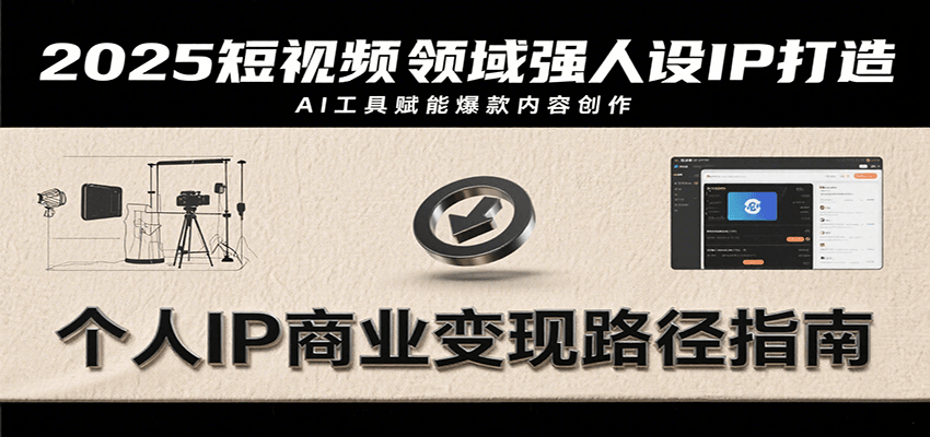 2025短视频领域强人设IP打造，结合爆款案例与AI工具应用，从个人出镜到商业成交转化-云深网创社