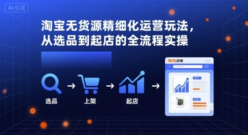 淘宝无货源精细化运营玩法，从选品到起店的全流程实操-云深网创社