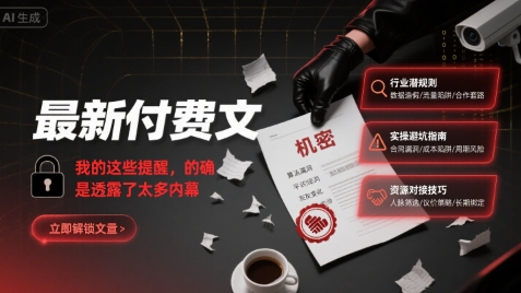 最新付费文：我的这些提醒，的确是透露了太多内幕-云深网创社