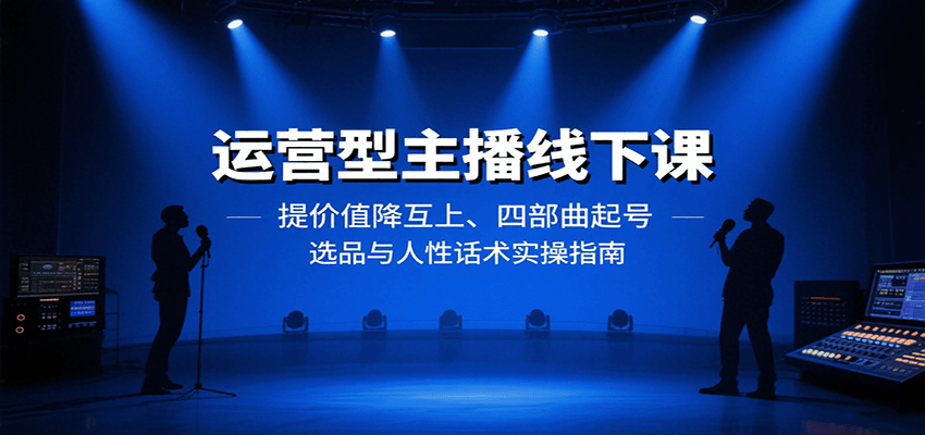 运营型主播线下课：提价值降互上、四部曲起号、选品与人性话术实操指南-云深网创社