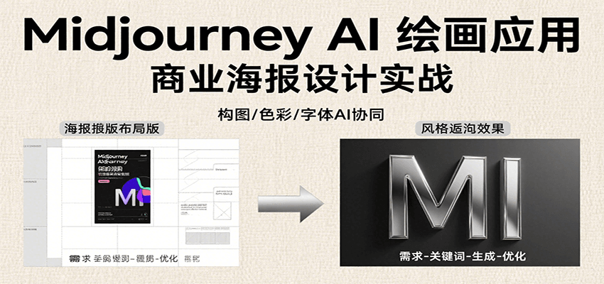 Midjourney AI绘画应用，关键词指令解析、漫画头像制作、海报设计、3D人物生成等-云深网创社