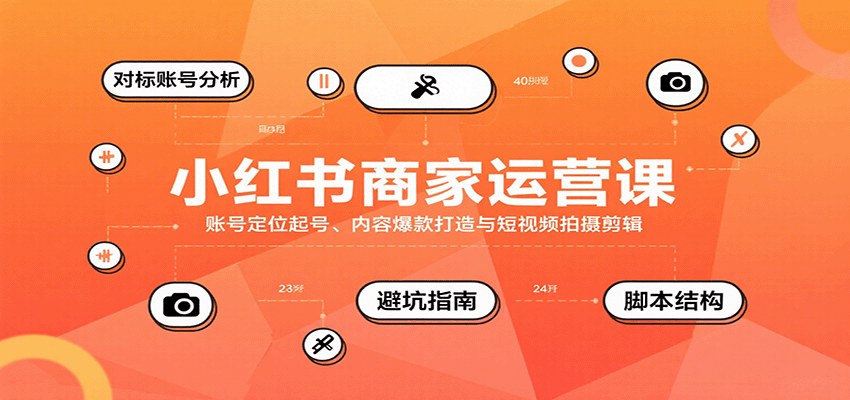 小红书商家运营课，账号定位起号、内容爆款打造与短视频拍摄剪辑-云深网创社