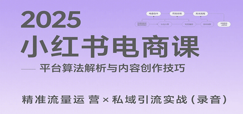 2025小红书电商课：解析算法，创作高转化内容，助力卖家获取流量实现变现（录音）-云深网创社