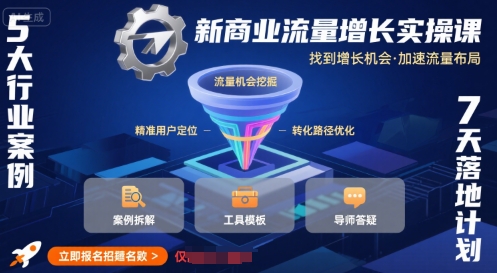 新商业流量增长实操课，找到增长机会，加速流量布局-云深网创社
