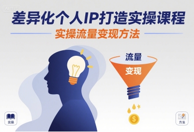差异化个人IP打造实操课程，实操流量变现方法-云深网创社