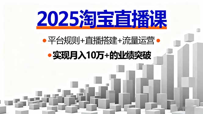 （16072期）2025淘宝直播课，平台规则+直播搭建+流量运营，首播GMV破3万-云深网创社