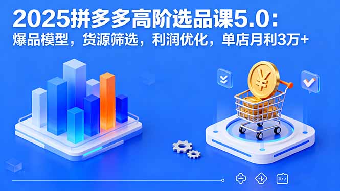 （16019期）2025拼多多高阶选品课5.0：爆品模型，货源筛选，利润优化，单店月利3万+-云深网创社