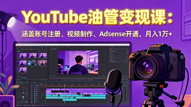 （15987期）2025YouTube油管变现课：涵盖账号注册、视频制作、Adsense开通，月入1万+-云深网创社