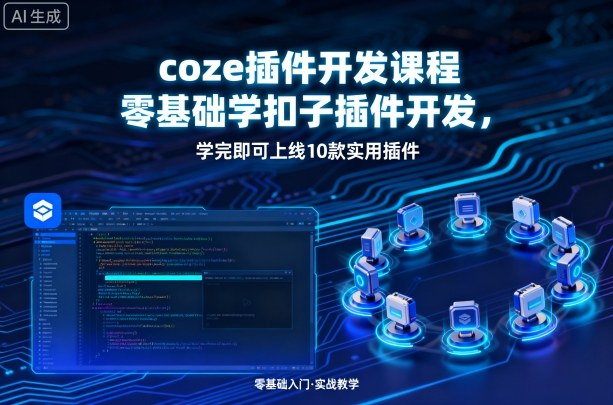 coze插件开发课程，零基础学扣子插件开发，学完即可上线10款实用插件-云深网创社